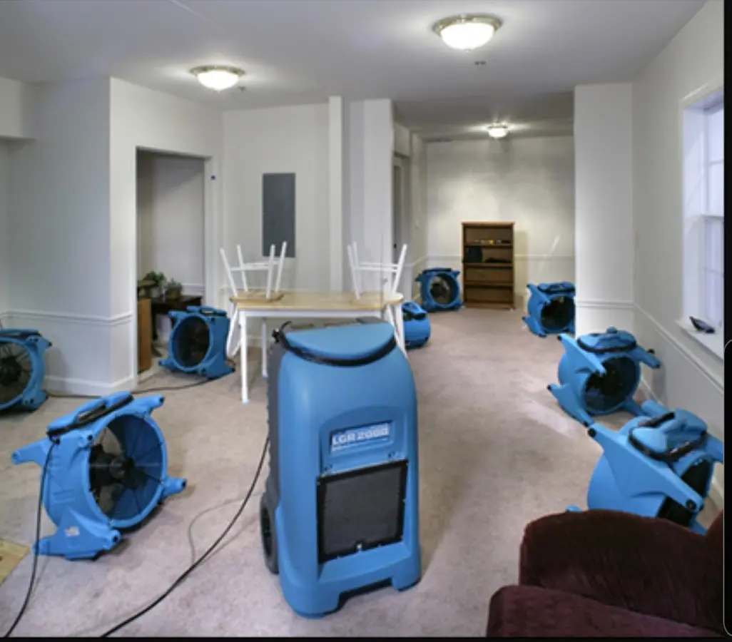 Air movers and dehumidifier setup for Water Extraction & Removal in North Bay Village